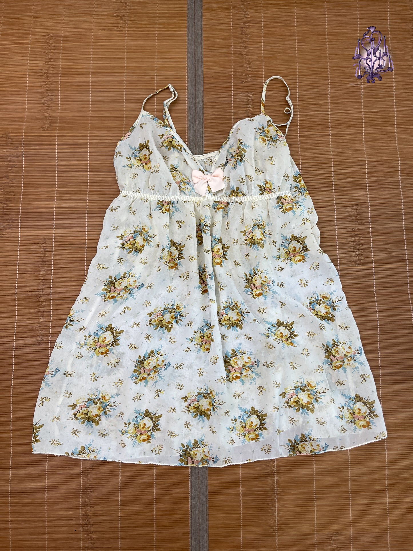 Floral bow tie long camisole