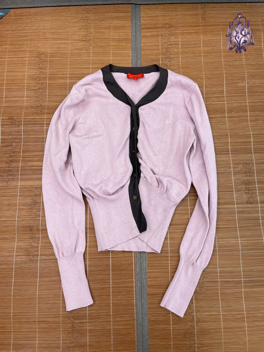 Vivienne Westwood pink patchwork long sleeve cardigan