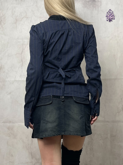 buttons denim mini skirt, euro label