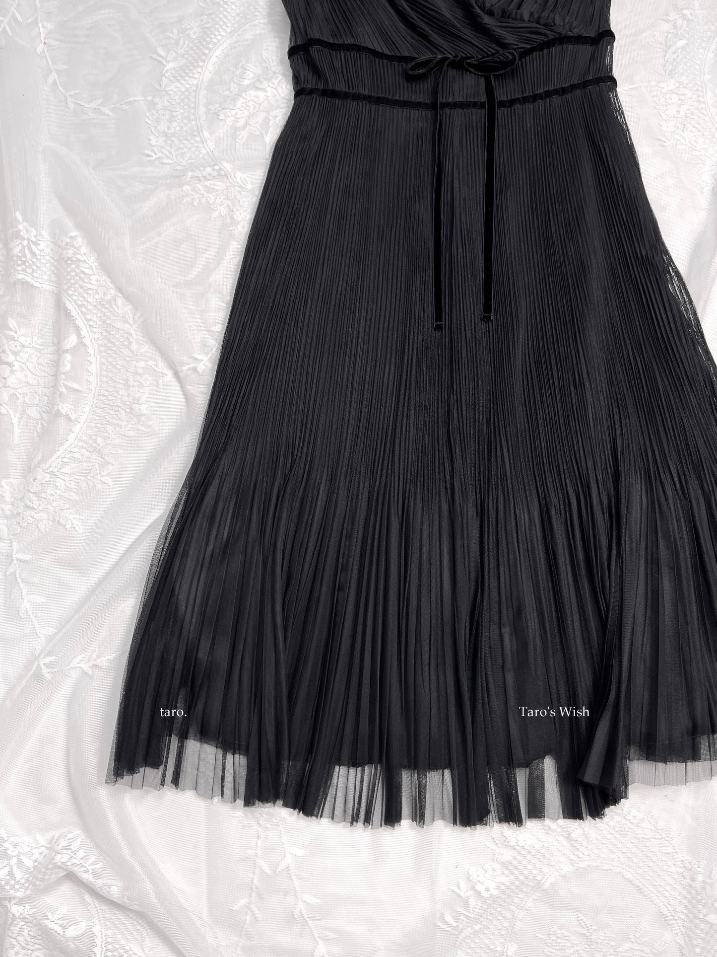 Dark Coquette Pleated Dress