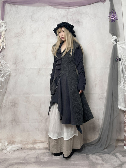 dark fantasy asymmetric coat, euro abel