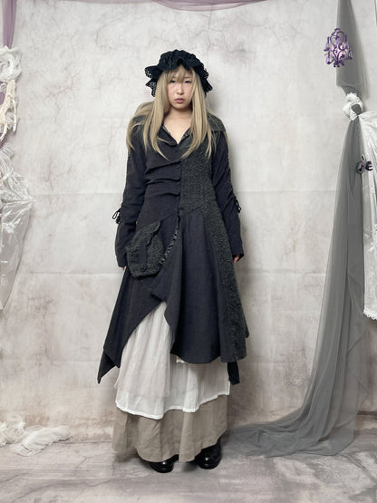 dark fantasy asymmetric coat, euro abel