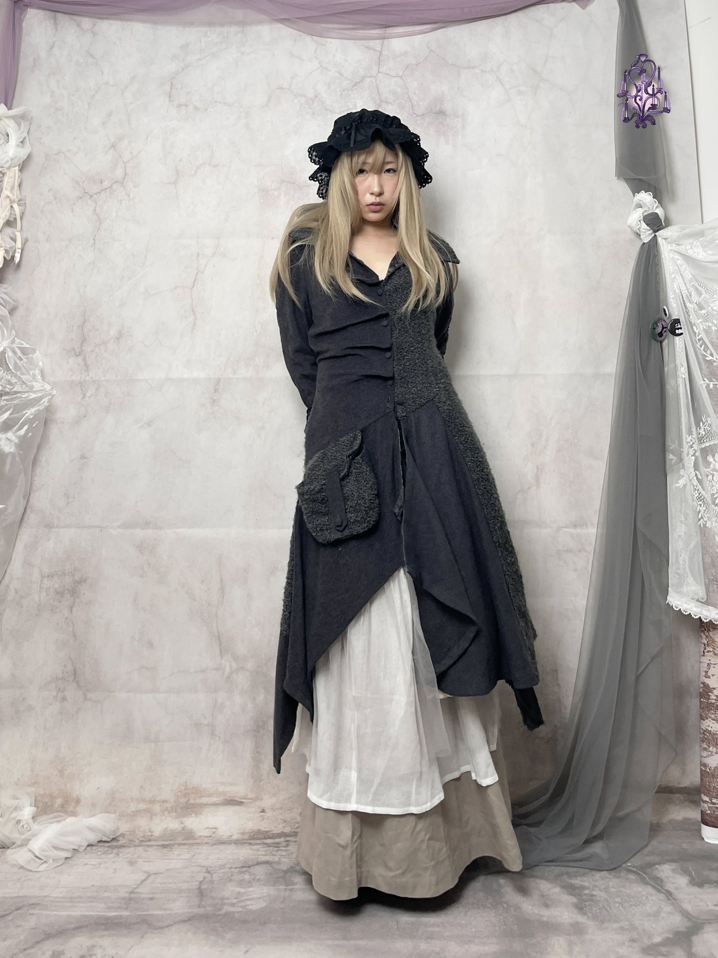 dark fantasy asymmetric coat, euro abel