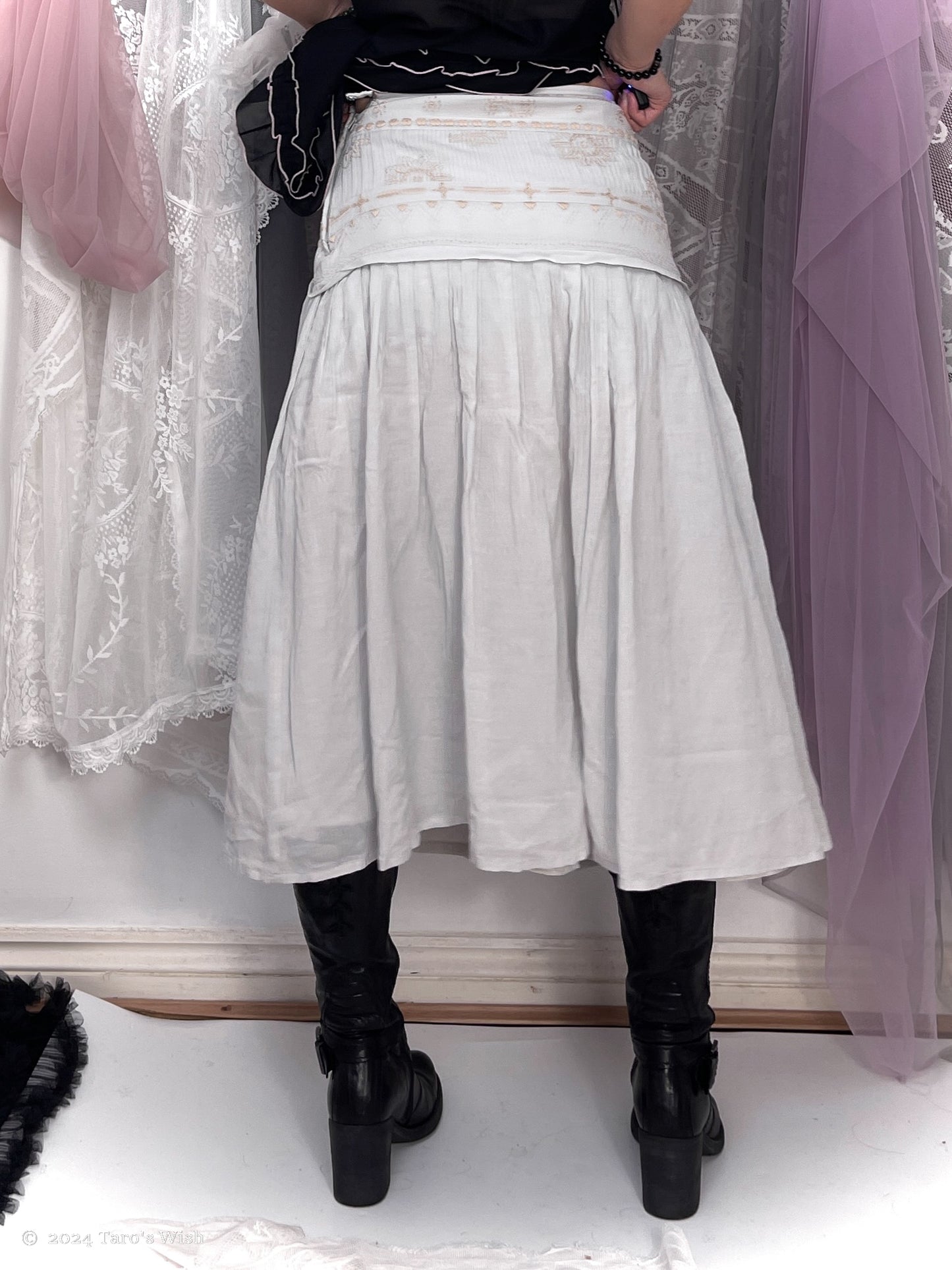 moonveil maxi skirt, japanese label senso unico io comme io