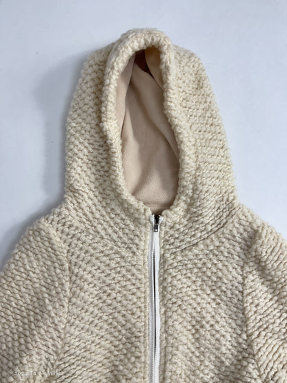 zip up hooded jacket in cream, tsumori chisato