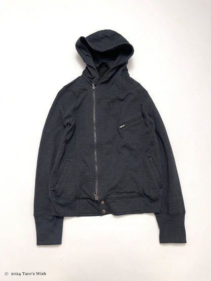 asymmetric zip up hoodie, japanese label