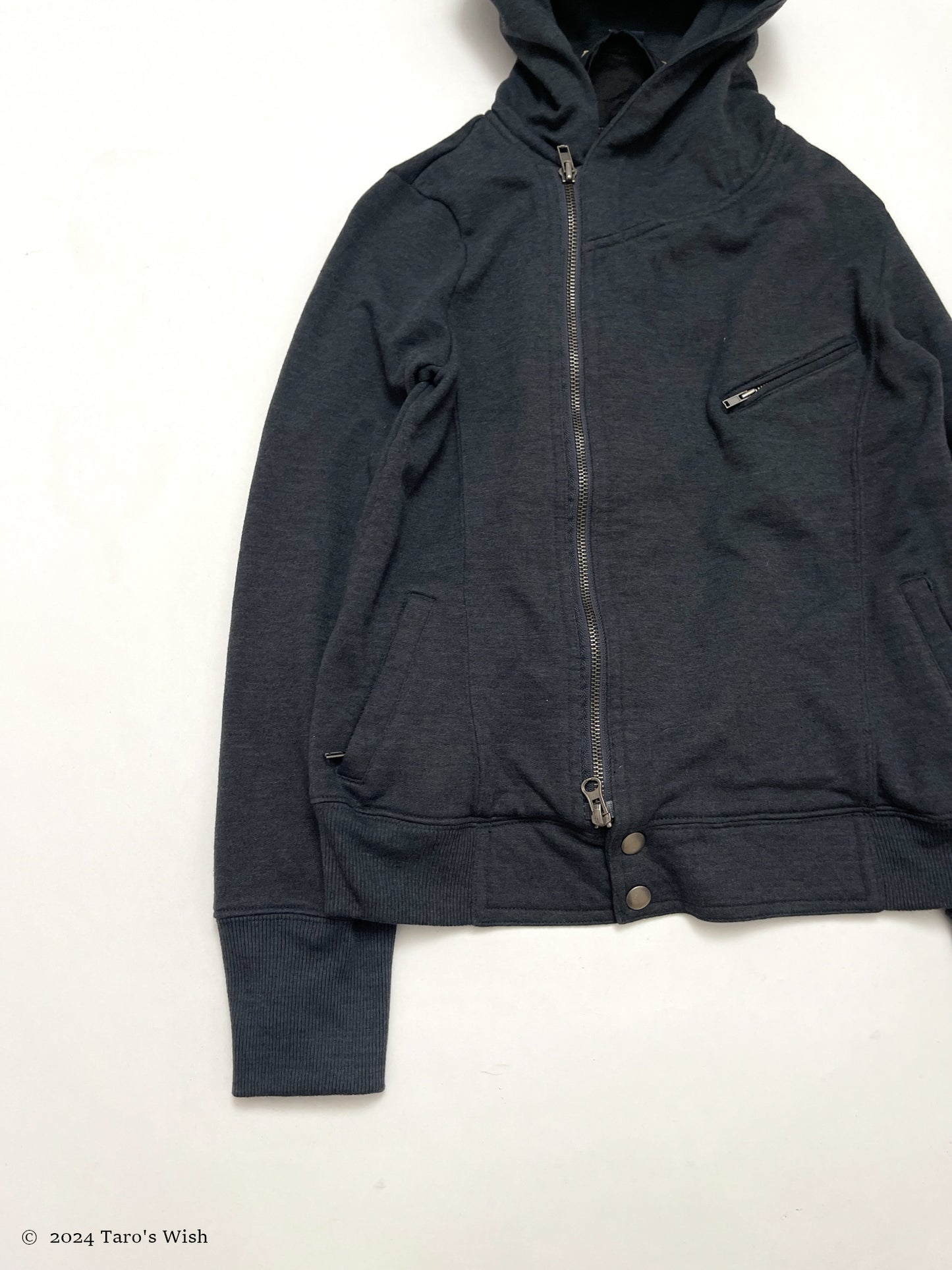 asymmetric zip up hoodie, japanese label