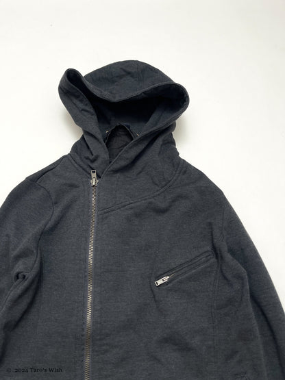 asymmetric zip up hoodie, japanese label