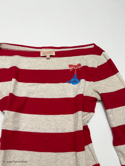 red stripped long sleeves top, vivienne westwood