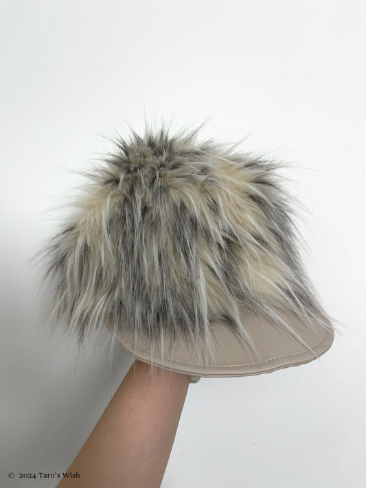 furry hat, chinese label chipchipshop