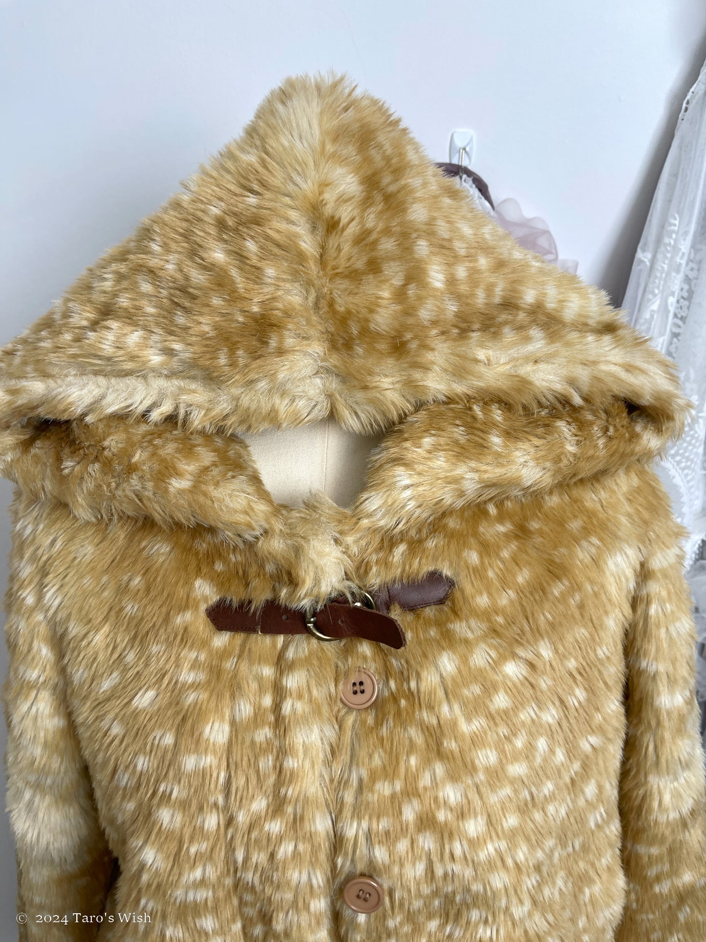 one buckle button up bambi coat, euro label