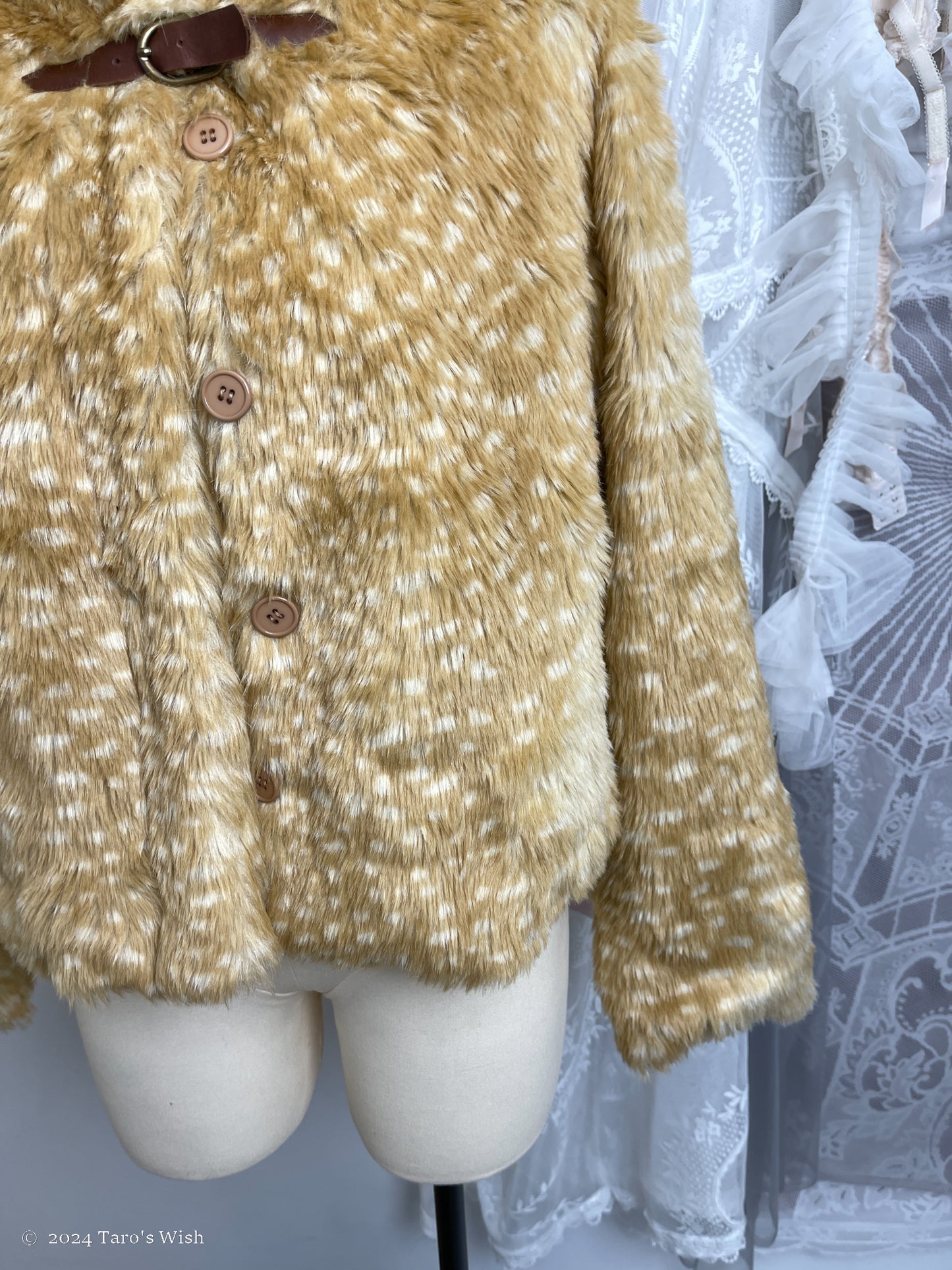 one buckle button up bambi coat, euro label