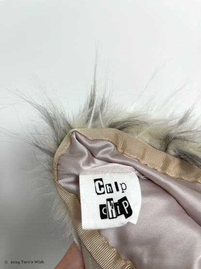 furry hat, chinese label chipchipshop