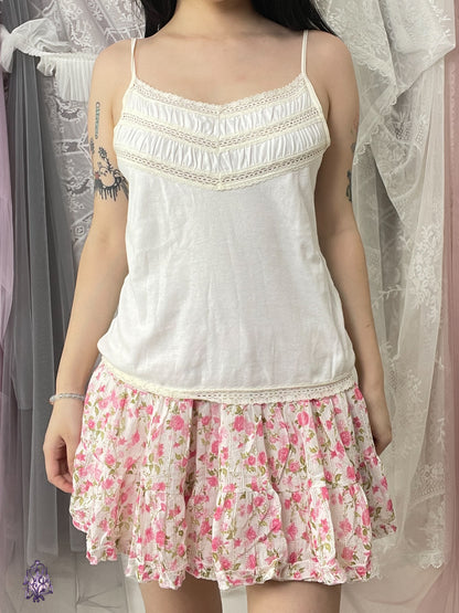 White lace trim camisole