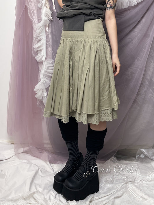 Cottage Layered Lace Midi Skirt