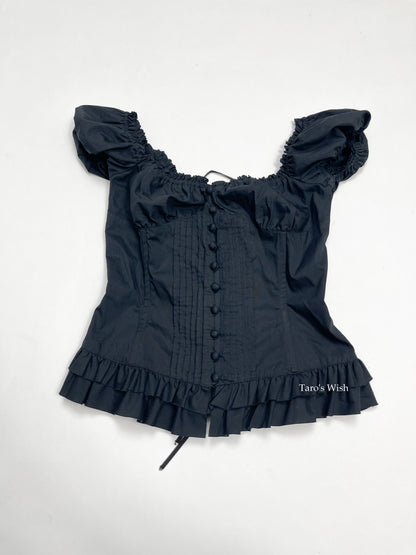 Double Standard Clothing Milkmaid Lace Up Corset Top