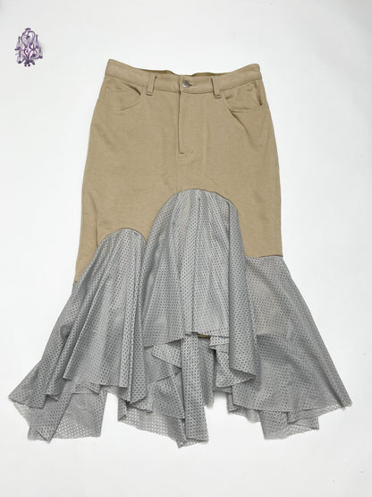 mermaid asymmetric eyelets patchwork pointed drop skirt by japan designer brand facetasm