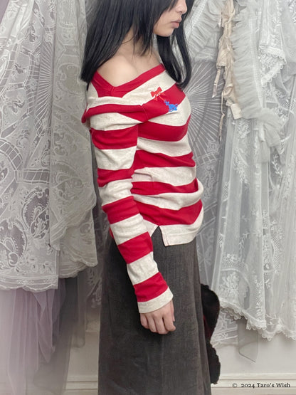 red stripped long sleeves top, vivienne westwood