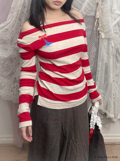 red stripped long sleeves top, vivienne westwood