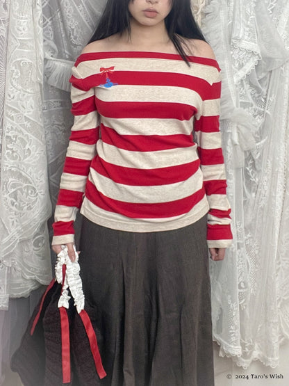 red stripped long sleeves top, vivienne westwood