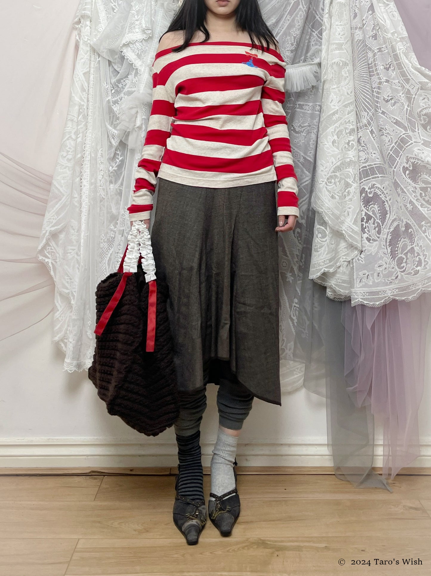 red stripped long sleeves top, vivienne westwood