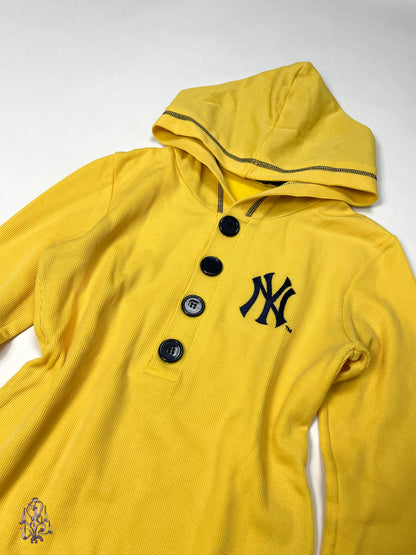 NY button up long sleeves hoodie in yellow