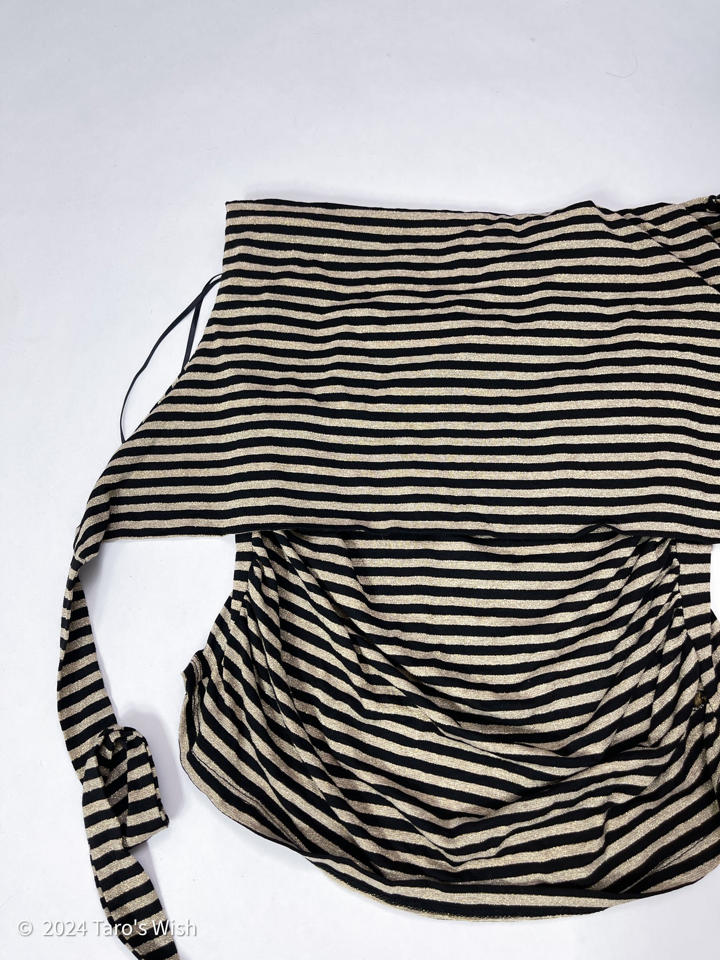 stripe tie up bustier top, italian label