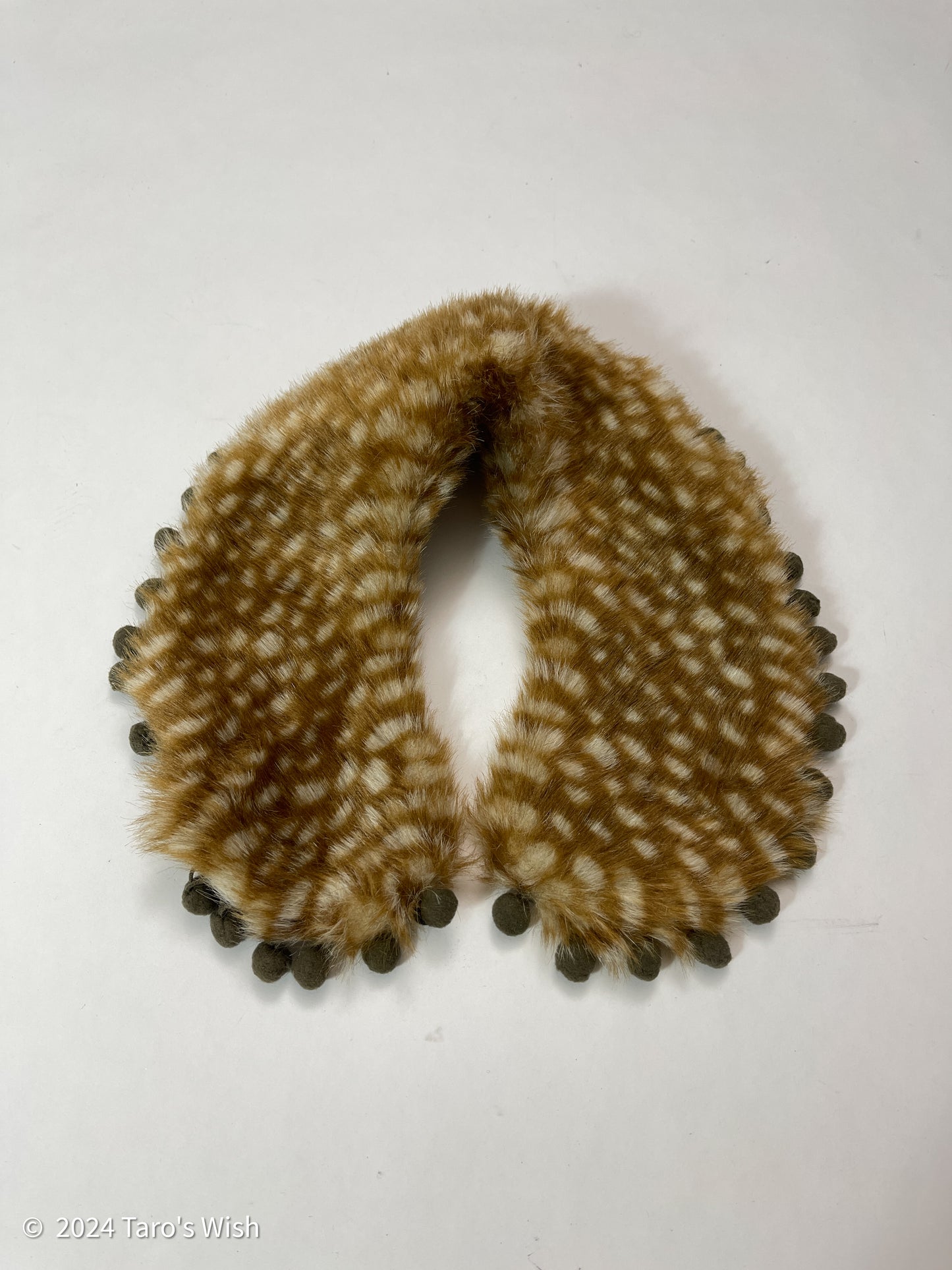 faux fur bambi collar with pom pom details, swimmer