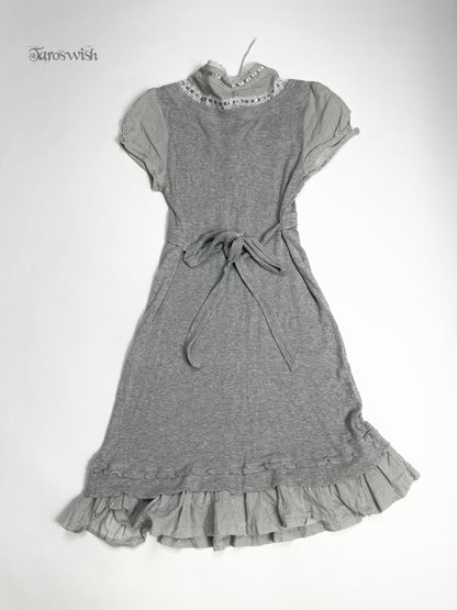 futuristic grey babydoll dress, euro label