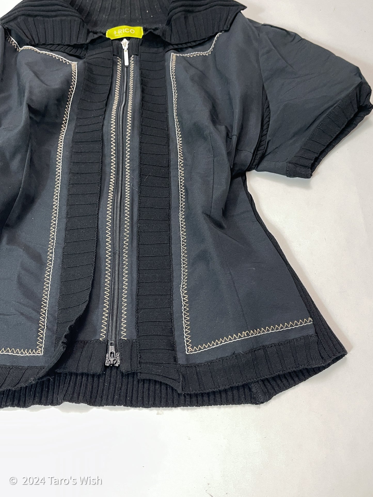 patchwork zip up top, japanese label