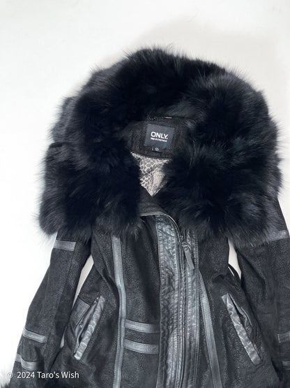 fox fur dark elf coat, only