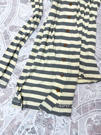 VIVIENNE WESTWOOD striped Asymmetrical Button Up  Long Sleeves Top Cardigan