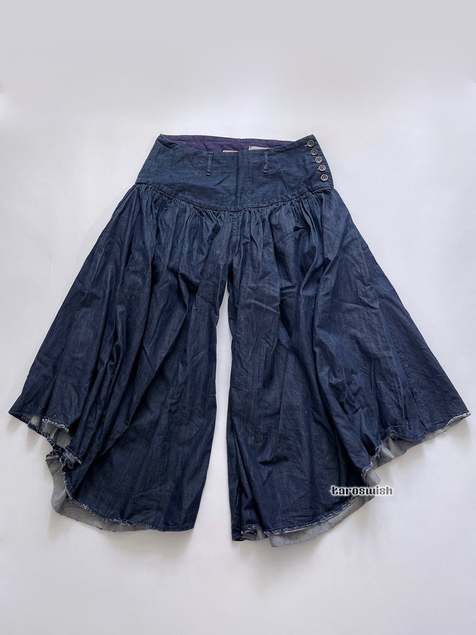 Kaptial Pleated Puff Pants with Multi-buttons on Side – Taro's Wish