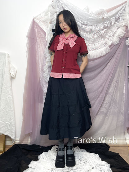 Black Peace Now Asymmetrical Frill Skirt