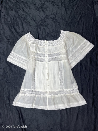 button up pleated blouse, japanese label nine