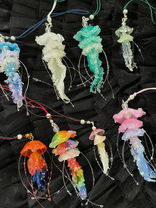 Handmade 𖦹 Jellyfish Key Chain Phone Chain