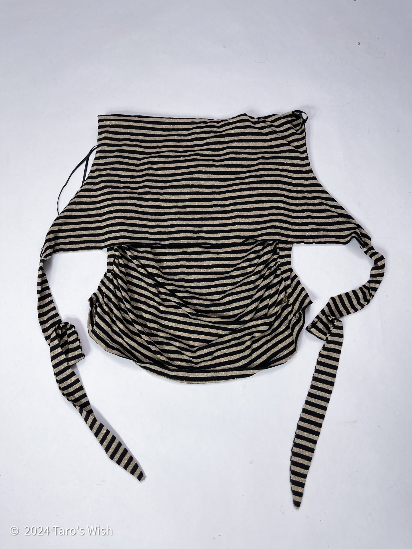 stripe tie up bustier top, italian label