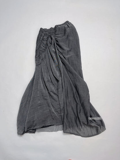 GOMME Ruched Maxi Skirt in Grey / Taroswish Taro's Wish