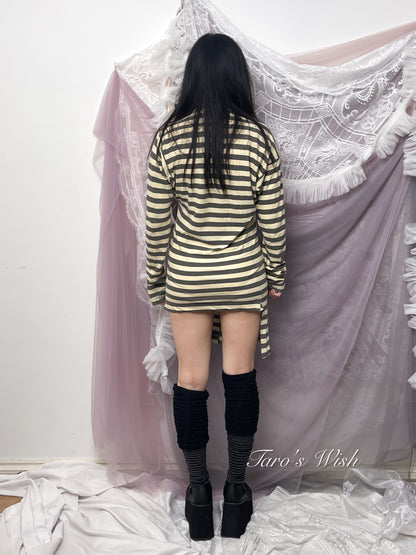 VIVIENNE WESTWOOD striped Asymmetrical Button Up  Long Sleeves Top Cardigan