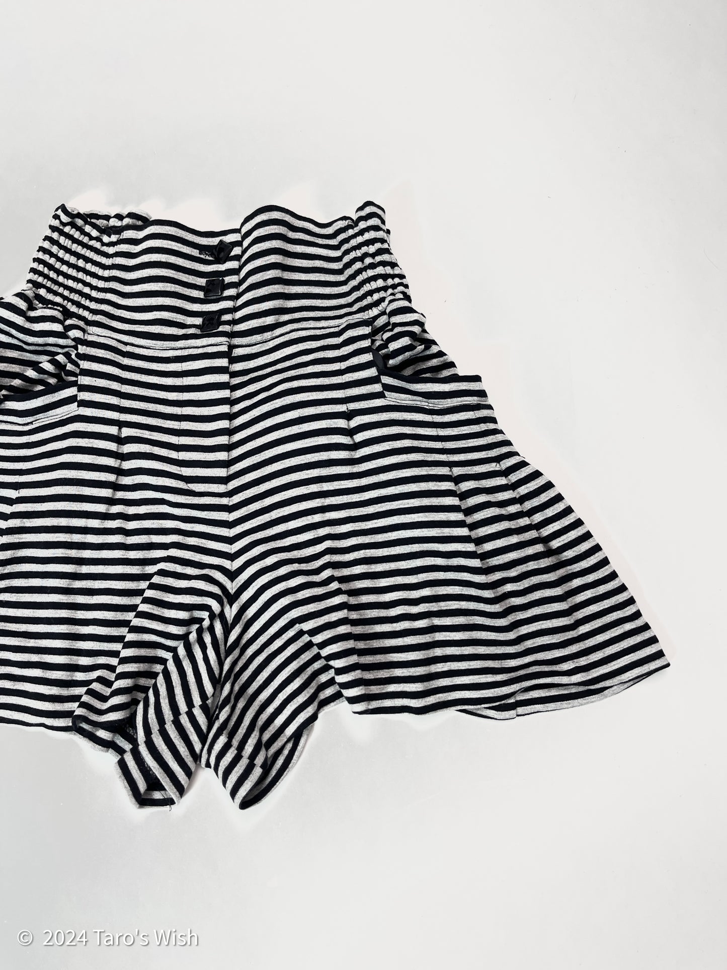 stripe high waist button up bloomers, japanese label