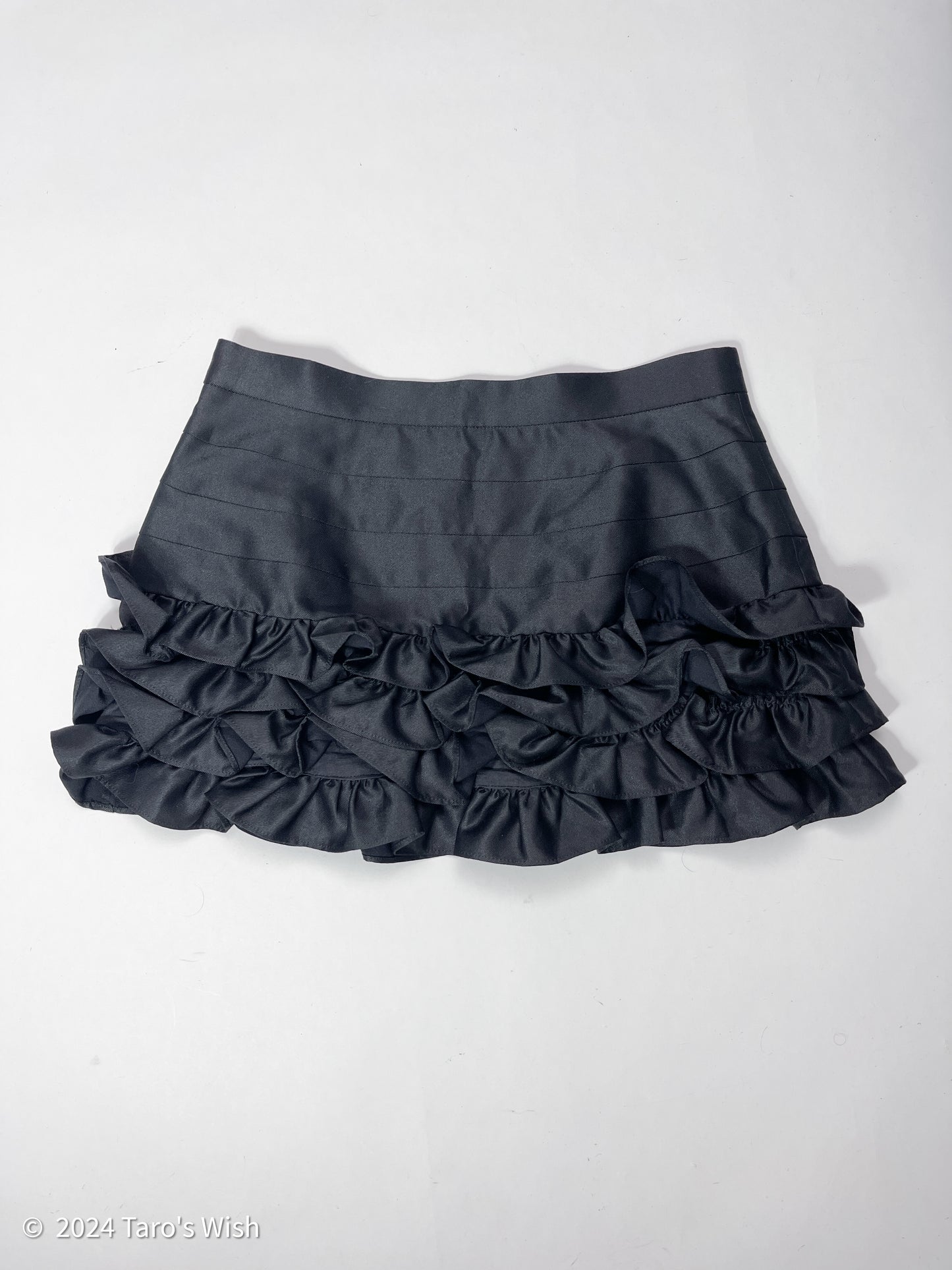 multi layers ruffle hem mini skirt, japanese label