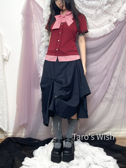 Black Peace Now Asymmetrical Frill Skirt