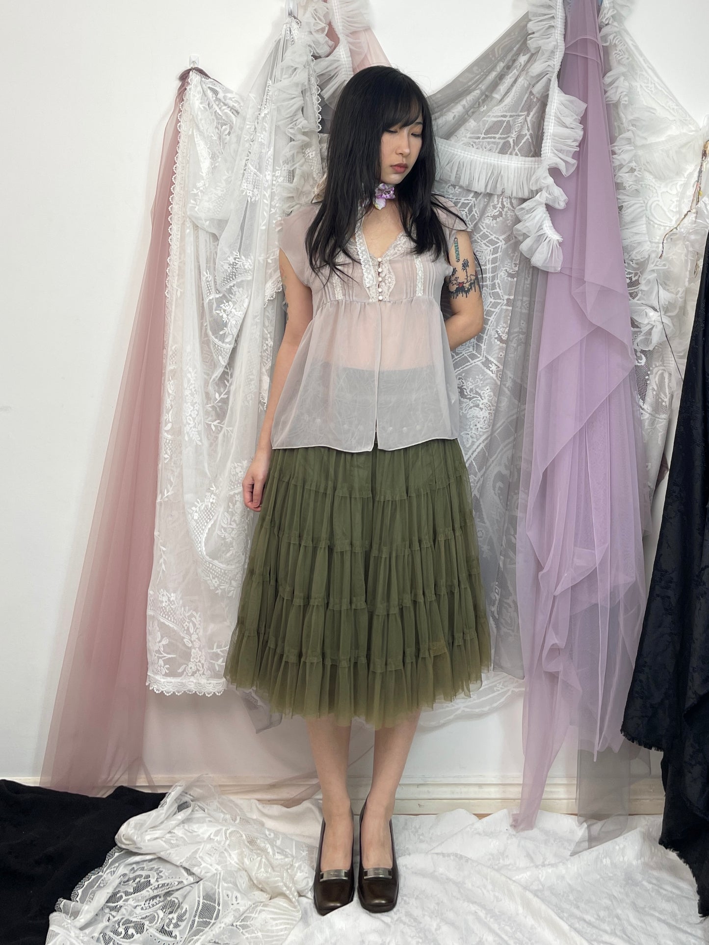 Morgan de toi tulle elf midi skirt