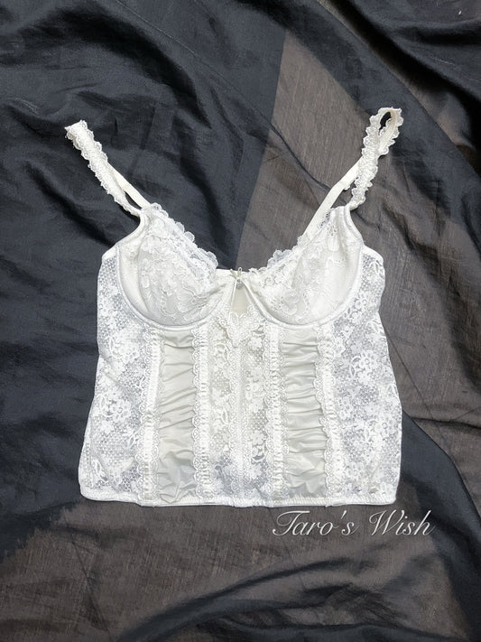 White Lace Ribbon Corset