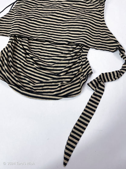 stripe tie up bustier top, italian label