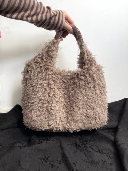 Coquette Furry Lace Trim Handbag