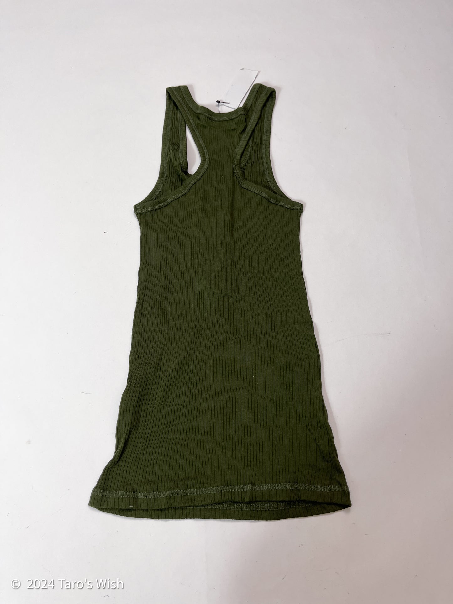 slim fit button up tank top in green, japanese label