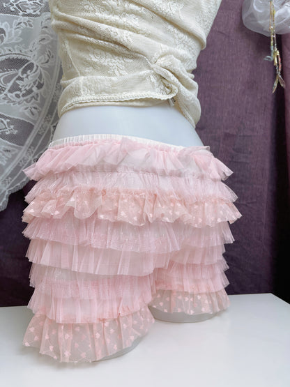 Tutuanna Multi-layers Lace Bloomers Shorts ✩ Heart Embroidered Series ✩ Japan Deadstock