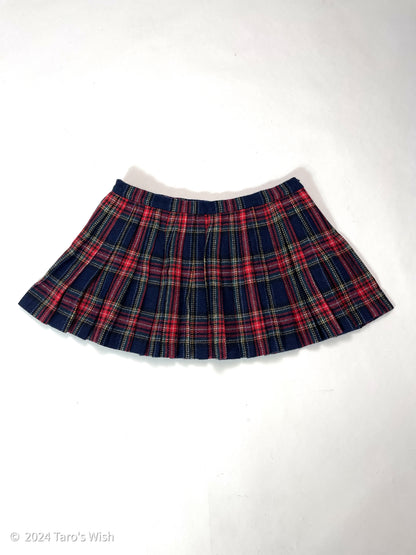 tartan wool pleated midi skirt, japanese label