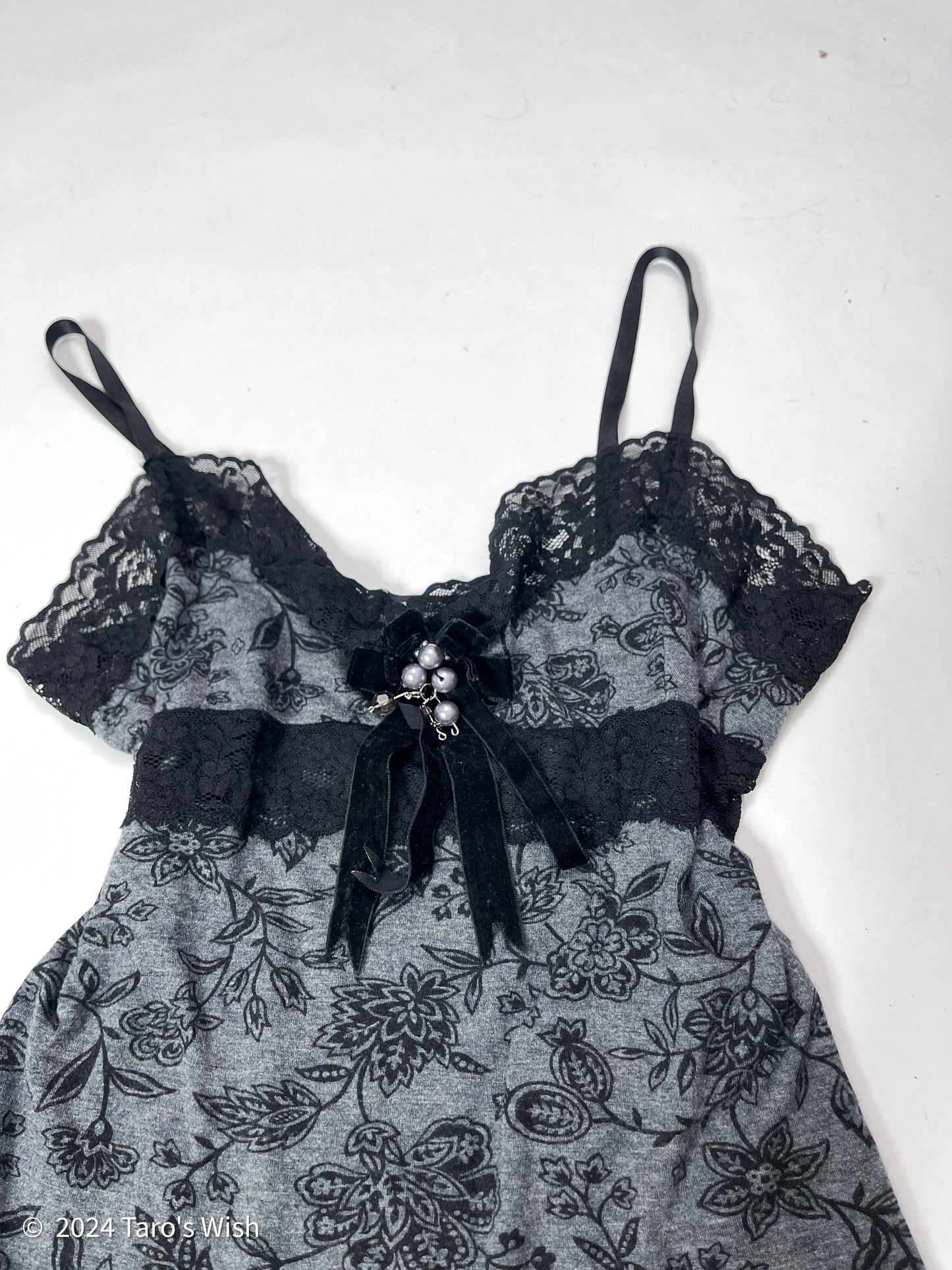 flower print lace trim camisole, italian label